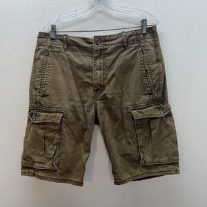 Levis Denizen Men Brown Khaki Utility Medium Wash Cargo Short Size 32 Outdoors